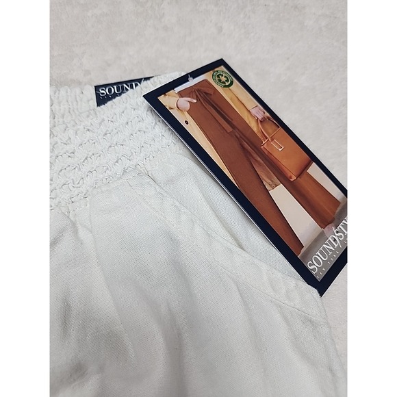 NWT Sound Style 5th Avenue Wide Lwg Linen Blend Pants White Xl (16-18) - Picture 3 of 10